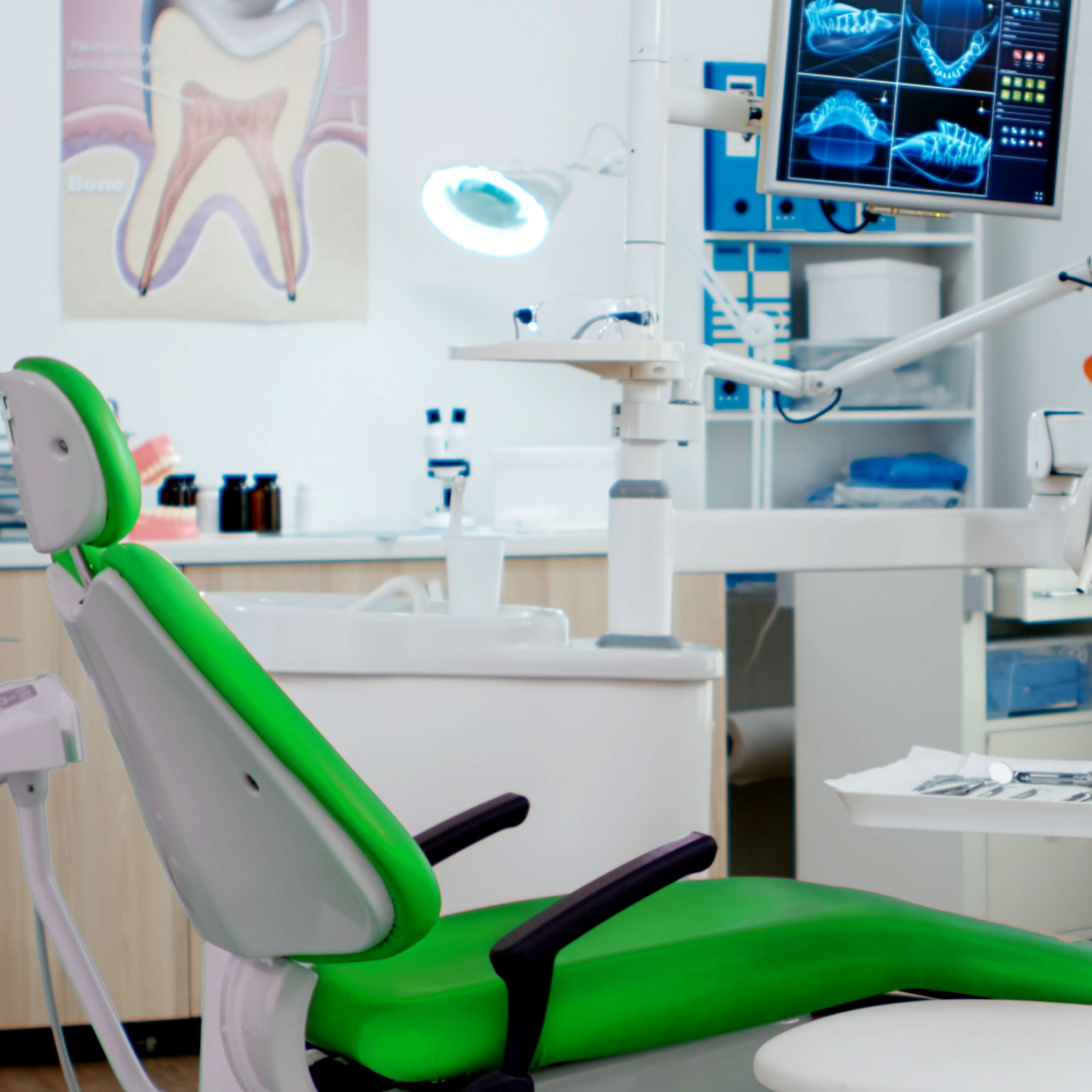Green Chair in dentist office